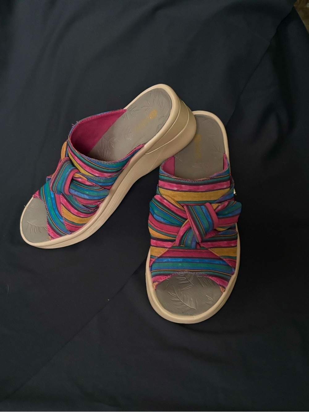 Women’s Multicolor Knotted Slide Mules - Comfortable Casual Wear